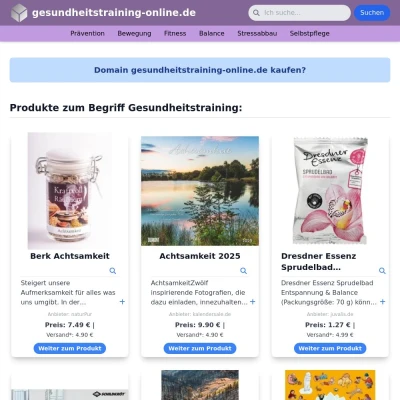 Screenshot gesundheitstraining-online.de
