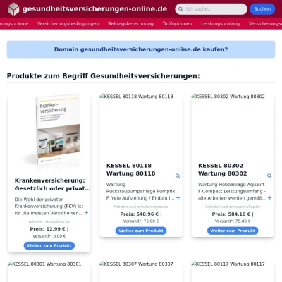 Screenshot gesundheitsversicherungen-online.de