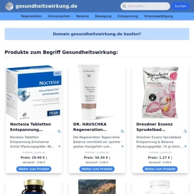 Screenshot gesundheitswirkung.de