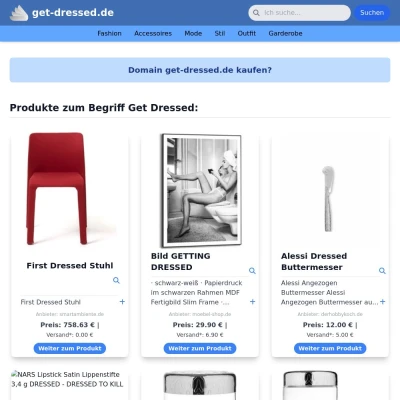 Screenshot get-dressed.de