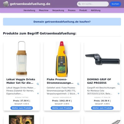 Screenshot getraenkeabfuellung.de