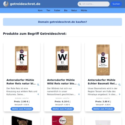 Screenshot getreideschrot.de