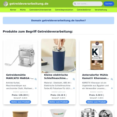 Screenshot getreideverarbeitung.de