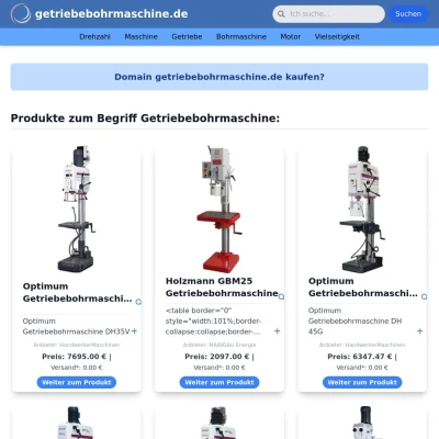 Screenshot getriebebohrmaschine.de