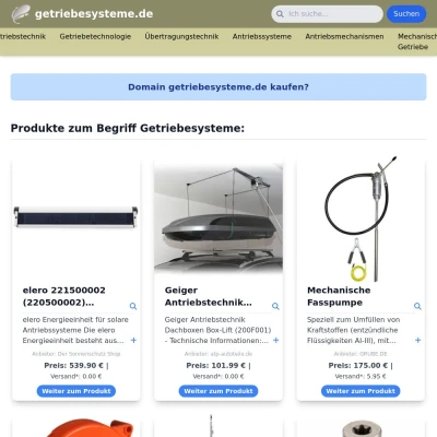 Screenshot getriebesysteme.de