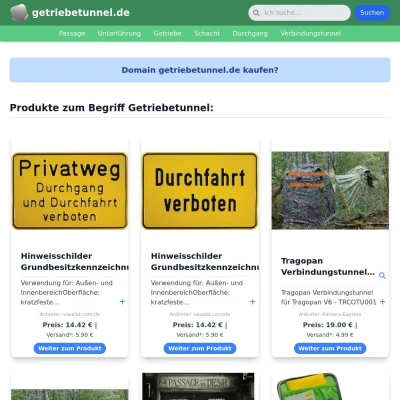 Screenshot getriebetunnel.de