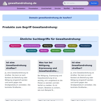 Screenshot gewaltandrohung.de