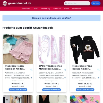 Screenshot gewandnadel.de