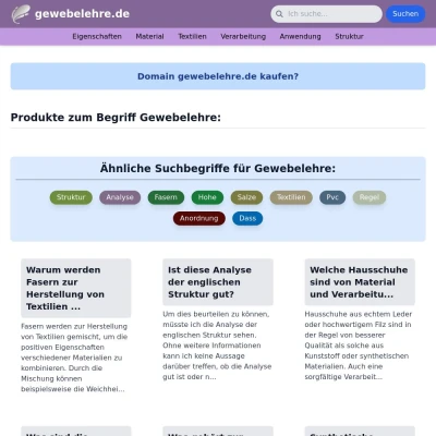 Screenshot gewebelehre.de