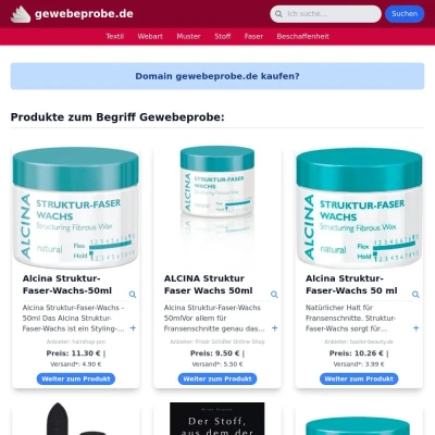 Screenshot gewebeprobe.de