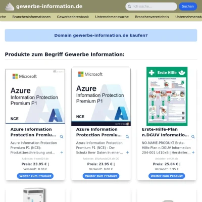 Screenshot gewerbe-information.de