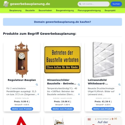 Screenshot gewerbebauplanung.de
