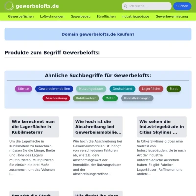 Screenshot gewerbelofts.de