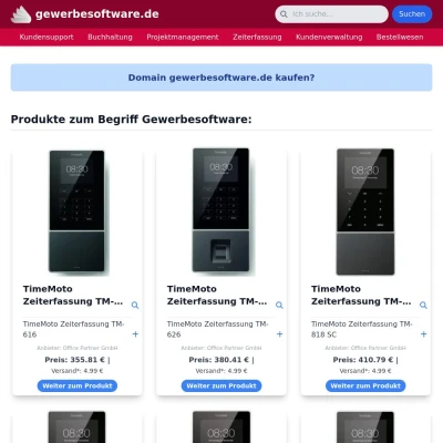 Screenshot gewerbesoftware.de