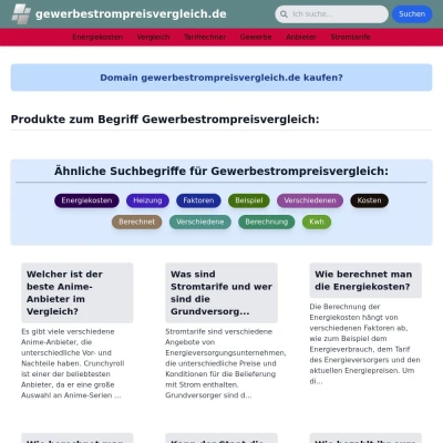 Screenshot gewerbestrompreisvergleich.de