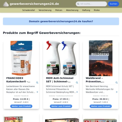 Screenshot gewerbeversicherungen24.de