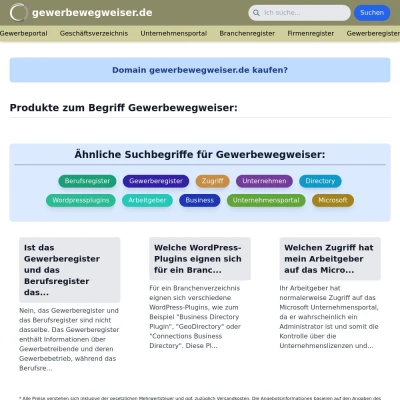 Screenshot gewerbewegweiser.de