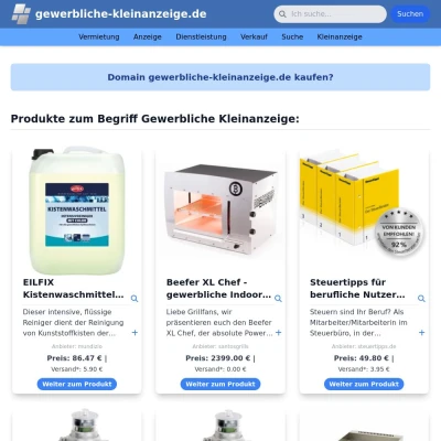 Screenshot gewerbliche-kleinanzeige.de