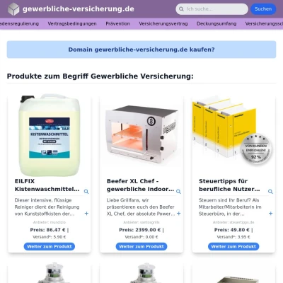 Screenshot gewerbliche-versicherung.de