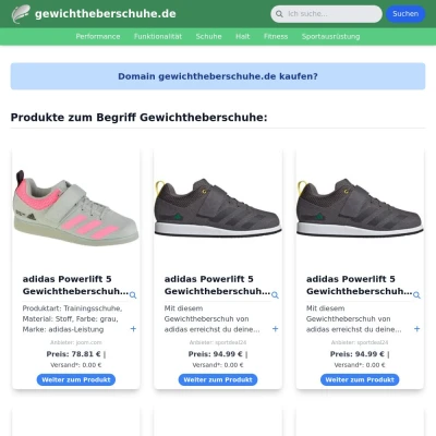 Screenshot gewichtheberschuhe.de