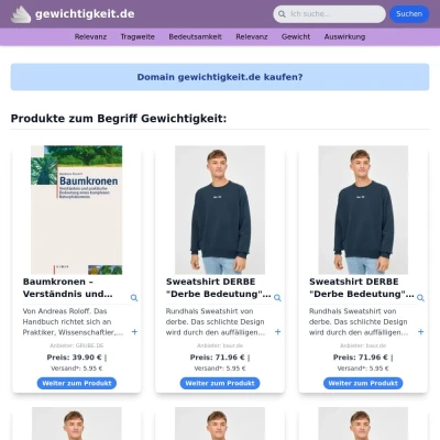 Screenshot gewichtigkeit.de