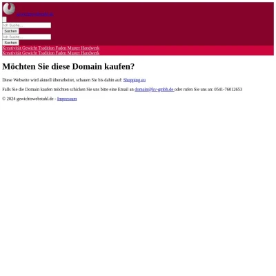 Screenshot gewichtswebstuhl.de