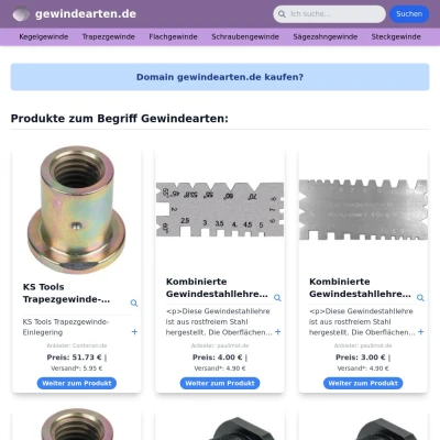 Screenshot gewindearten.de