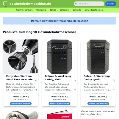 Screenshot gewindebohrmaschine.de