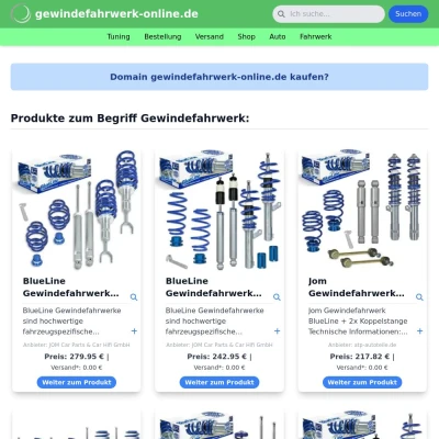 Screenshot gewindefahrwerk-online.de