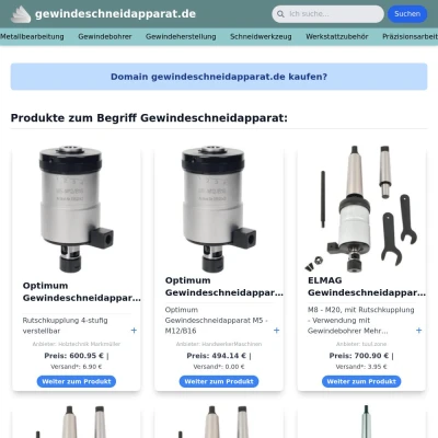 Screenshot gewindeschneidapparat.de