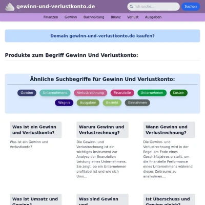 Screenshot gewinn-und-verlustkonto.de