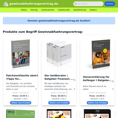 Screenshot gewinnabfuehrungsvertrag.de