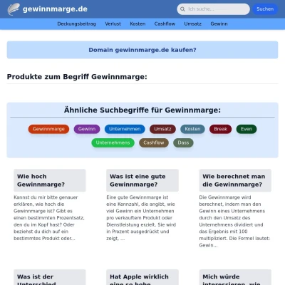 Screenshot gewinnmarge.de