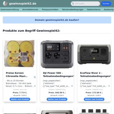 Screenshot gewinnspiel42.de