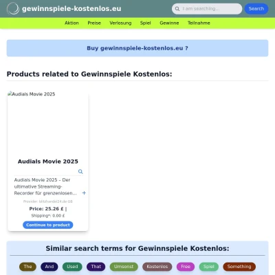 Screenshot gewinnspiele-kostenlos.eu