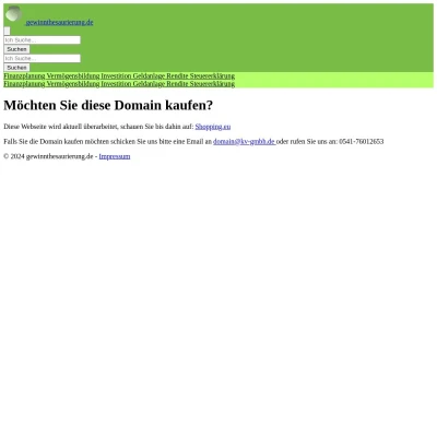 Screenshot gewinnthesaurierung.de