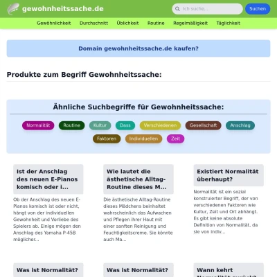 Screenshot gewohnheitssache.de