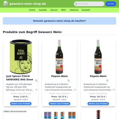 Screenshot gewuerz-wein-shop.de