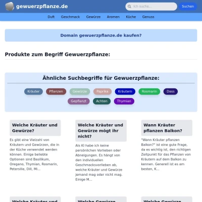 Screenshot gewuerzpflanze.de