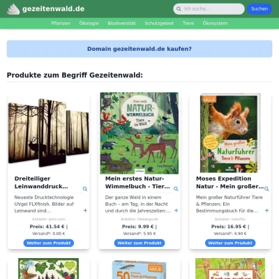 Screenshot gezeitenwald.de