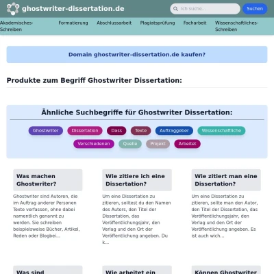 Screenshot ghostwriter-dissertation.de