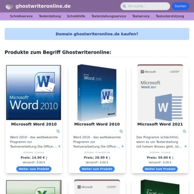Screenshot ghostwriteronline.de