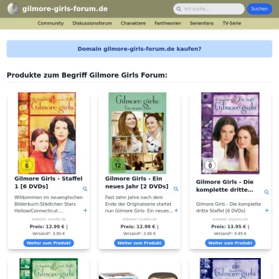 Screenshot gilmore-girls-forum.de