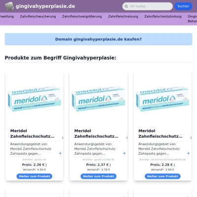 Screenshot gingivahyperplasie.de