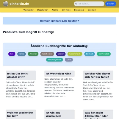 Screenshot ginhaltig.de