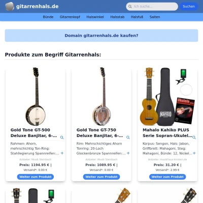 Screenshot gitarrenhals.de