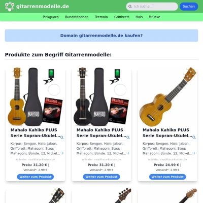 Screenshot gitarrenmodelle.de