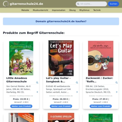 Screenshot gitarrenschule24.de