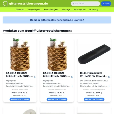 Screenshot gitterrostsicherungen.de