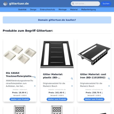 Screenshot gittertuer.de
